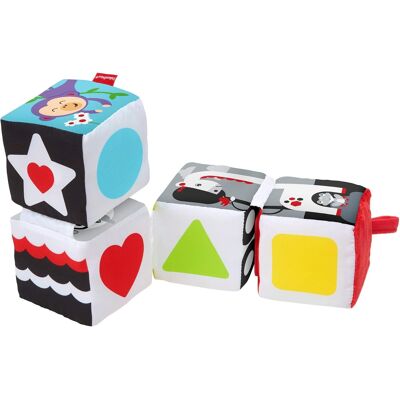 Fisher Price Miękkie Klocki Sensoryczne Fisher-Price Dla Niemowląt, Zestaw 6 Kostek Fisher Price Miękkie Klocki Sensoryczne Fisher-Price Dla Niemowląt, Zestaw 6 Kostek