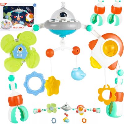 MalPlay Pałąk Edukacyjny Do Łóżeczka I Wózka Ufo Z Melodyjką Światłem I Zawieszkami MalPlay Pałąk Edukacyjny Do Łóżeczka I Wózka Ufo Z Melodyjką Światłem I Zawieszkami