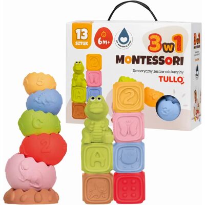 Tullo Zestaw Sensoryczny Montesori Edukacyjny 13szt. Tullo Zestaw Sensoryczny Montesori Edukacyjny 13szt.