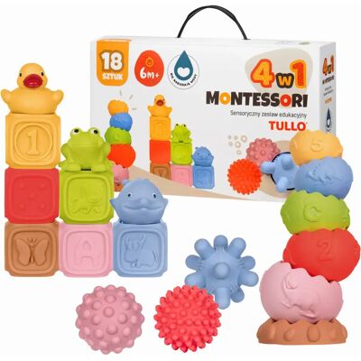Tullo Zestaw Sensoryczny Montesori Edukacyjny 18szt. Tullo Zestaw Sensoryczny Montesori Edukacyjny 18szt.