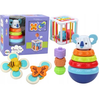 Lean Toys Zestaw Zabawek Sensorycznych Wieża Koala Kostka Edukacyjna Spinnery Lean Toys Zestaw Zabawek Sensorycznych Wieża Koala Kostka Edukacyjna Spinnery