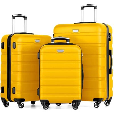 3x Zestaw walizek COOLIFE bagaż podręczny walizka twarda kółka 38l 60l 93l 3x Zestaw walizek COOLIFE bagaż podręczny walizka twarda kółka 38l 60l 93l