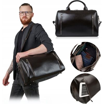 inna (Inny) Brązowa Torba Skórzana Brodrene na Ramię Weekendowa Podróżna Elegancka inna (Inny) Brązowa Torba Skórzana Brodrene na Ramię Weekendowa Podróżna Elegancka
