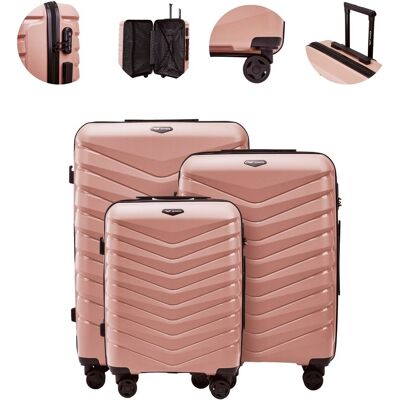Komplet walizek WINGS PHOENIX S/M/L z polipropylenu 4 kółka 360° zamek szyfrowy trwałe i lekkie Komplet walizek WINGS PHOENIX S/M/L z polipropylenu 4 kółka 360° zamek szyfrowy trwałe i lekkie