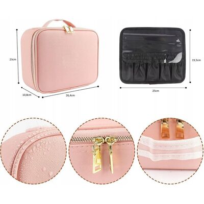 Inny producent Kosmetyczka torba podróżna kuferek na kosmetyki organizer lusterko z LED Inny producent Kosmetyczka torba podróżna kuferek na kosmetyki organizer lusterko z LED