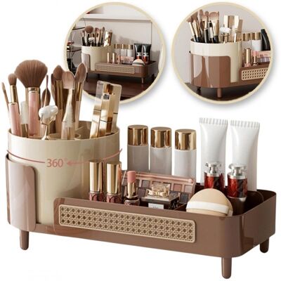 eCarla Organizer na Pędzle OBROTOWY 360° Plecionka Wiedeńska BOHO Brązowy eCarla Organizer na Pędzle OBROTOWY 360° Plecionka Wiedeńska BOHO Brązowy
