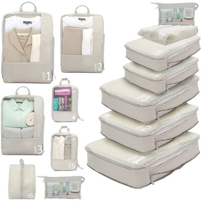 Molti Organizer podróżny kompresyjny 7w1 OP001 beżowy Molti Organizer podróżny kompresyjny 7w1 OP001 beżowy