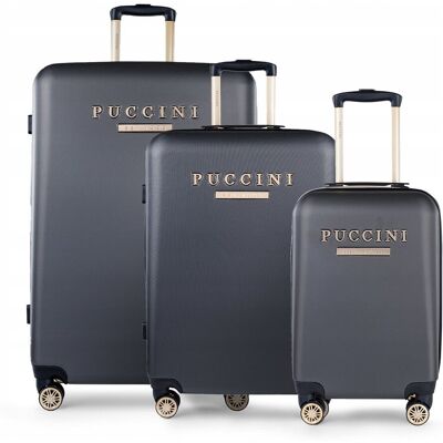 PUCCINI Zestaw Komplet WALIZEK Podróżnych ABS Na Kółkach 3w1 ABS017 8 PUCCINI Zestaw Komplet WALIZEK Podróżnych ABS Na Kółkach 3w1 ABS017 8