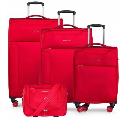 PUCCINI Zestaw WALIZEK Podróżnych Materiałowe Komplet + Kuferek Miękkie 4w1 PUCCINI Zestaw WALIZEK Podróżnych Materiałowe Komplet + Kuferek Miękkie 4w1