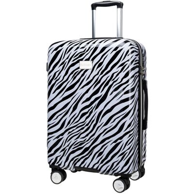 Walizka Średnia Podróżna Na Kółkach Twarda ABS PUCCINI Zebra ABS015B-10 Walizka Średnia Podróżna Na Kółkach Twarda ABS PUCCINI Zebra ABS015B-10