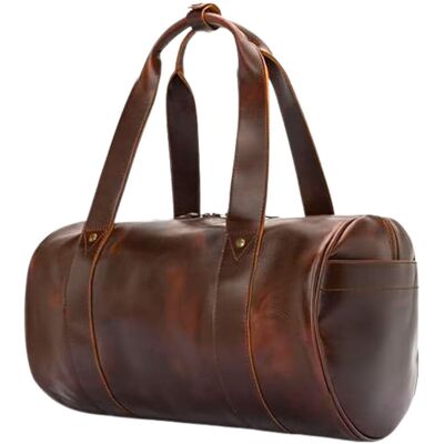 Pozostałe marki Torba męska Buckle&Seam; Duffle Bag Chap Weekender skórzana brązowa 16,5L Pozostałe marki Torba męska Buckle&Seam; Duffle Bag Chap Weekender skórzana brązowa 16,5L