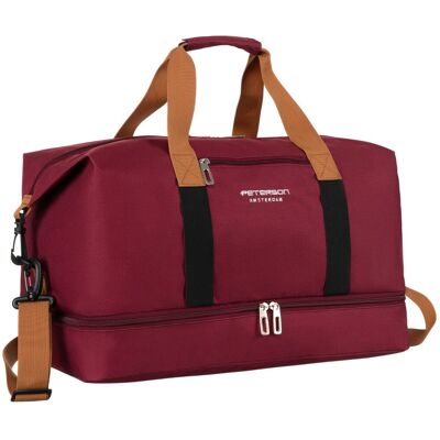 Torba Peterson weekendowa podróżna z oddzielną komorą na buty wodoodporna pojemna na siłownię burgundowa Torba Peterson weekendowa podróżna z oddzielną komorą na buty wodoodporna pojemna na siłownię burgundowa