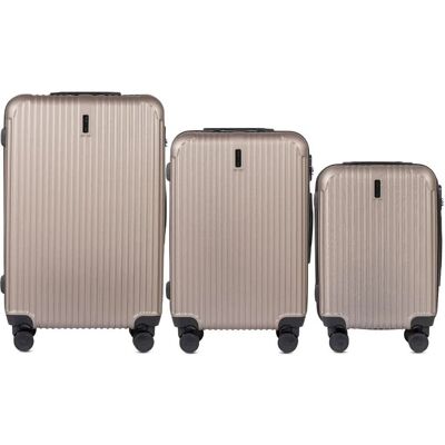 Komplet walizek podróżnych WINGS Bagażowy zestaw XXL na 4 kółkach ABS+ Komplet walizek podróżnych WINGS Bagażowy zestaw XXL na 4 kółkach ABS+