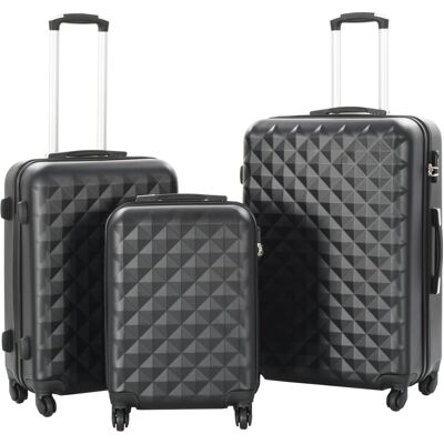 vidaXL, Zestaw twardych walizek na kółkach, czarny, rozmiar S/M/L, 3 szt. vidaXL, Zestaw twardych walizek na kółkach, czarny, rozmiar S/M/L, 3 szt.
