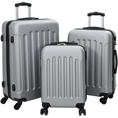 vidaXL Zestaw walizek 3 szt. Twarda skorupa Srebrny 20'' 24'' 28'' vidaXL Zestaw walizek 3 szt. Twarda skorupa Srebrny 20'' 24'' 28''