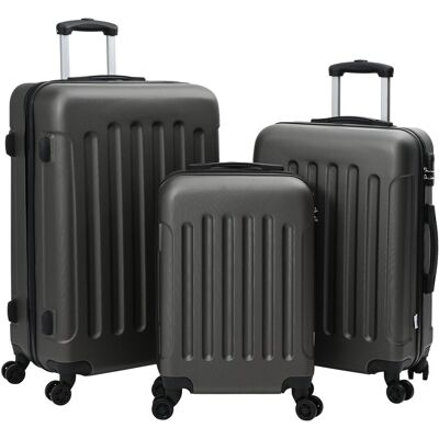 vidaXL Zestaw walizek 3szt Twarda Skorupa Ciemnoszary 20'' 24'' 28'' ABS vidaXL Zestaw walizek 3szt Twarda Skorupa Ciemnoszary 20'' 24'' 28'' ABS