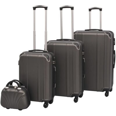 vidaXL, Zestaw walizek na kółkach + kosmetyczka, antracytowy, rozmiar M/L/XL, 4 szt. vidaXL, Zestaw walizek na kółkach + kosmetyczka, antracytowy, rozmiar M/L/XL, 4 szt.
