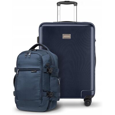 PUCCINI Walizka Średnia Podróżna PC + Plecak do Samolotu Easypack Zestaw na Prezent PUCCINI Walizka Średnia Podróżna PC + Plecak do Samolotu Easypack Zestaw na Prezent