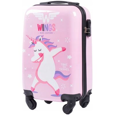 Wings WALIZKA KABINOWA DZIECIĘCA POLICARBON MAŁA TWARDa 4 KÓŁKA BLUE Wings WALIZKA KABINOWA DZIECIĘCA POLICARBON MAŁA TWARDa 4 KÓŁKA BLUE