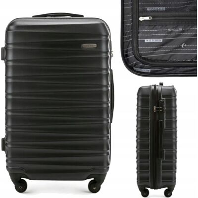 Wittchen Czarna Średnia Walizka Groove Line Twarda 65l Abs Wittchen Czarna Średnia Walizka Groove Line Twarda 65l Abs