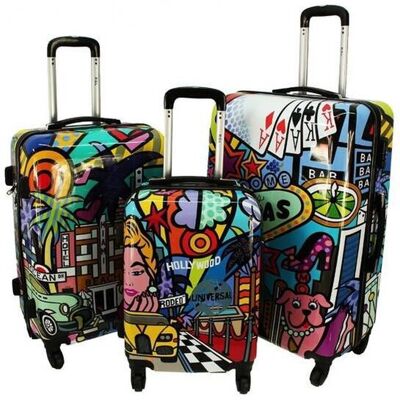 Zestaw 3 walizek KEMER RGL PRINT PICASSO Multikolor Zestaw 3 walizek KEMER RGL PRINT PICASSO Multikolor