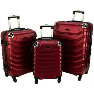 KEMER Zestaw 3 walizek PELLUCCI RGL 730 Bordowe KEMER Zestaw 3 walizek PELLUCCI RGL 730 Bordowe