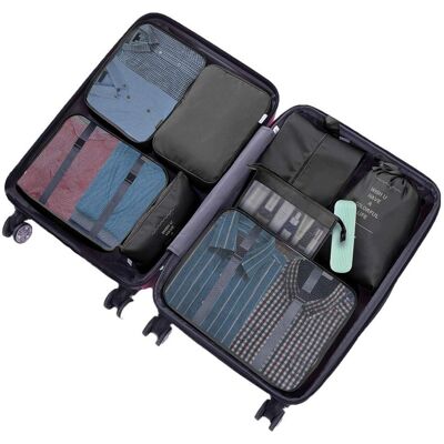 Timeless Tools Zestaw Organizer Torebka Podróżna Do Walizki Bagażu 8-częściowy Czarny Timeless Tools Zestaw Organizer Torebka Podróżna Do Walizki Bagażu 8-częściowy Czarny