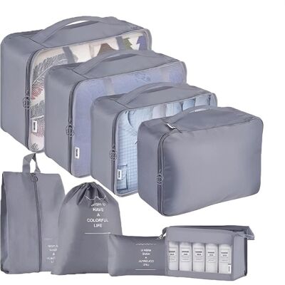 Timeless Tools Zestaw Organizer Torebka Podróżna Do Walizki Bagażu 8-częściowy Szary Timeless Tools Zestaw Organizer Torebka Podróżna Do Walizki Bagażu 8-częściowy Szary