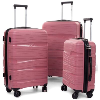 Inny producent Zestaw walizek 3w1 POLIPROPYLEN PP3 ROSE RED Inny producent Zestaw walizek 3w1 POLIPROPYLEN PP3 ROSE RED