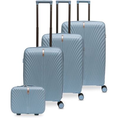 wowbag Zestaw walizek do samolotu niebieskie mała średnia duża 4 kołka z kuferkiem wowbag Zestaw walizek do samolotu niebieskie mała średnia duża 4 kołka z kuferkiem