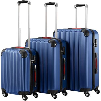 Voyano Zestaw 3 Walizek Podróżnych Na Kółkach Komplet Abs Madera Granatowy Voyano Zestaw 3 Walizek Podróżnych Na Kółkach Komplet Abs Madera Granatowy