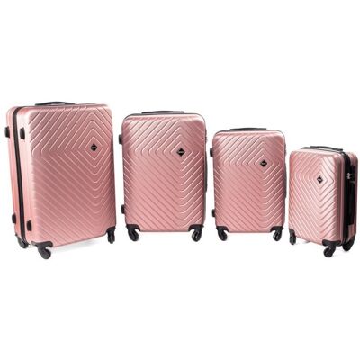 RGL Zestaw walizek podróżnych 4w1 741 ROSE RED RGL Zestaw walizek podróżnych 4w1 741 ROSE RED
