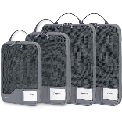 Ecohub Kompresyjne Kostki Do Pakowania 4 Szt. Szary 41x30x10 Cm Organizer Ecohub Kompresyjne Kostki Do Pakowania 4 Szt. Szary 41x30x10 Cm Organizer