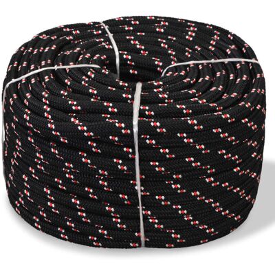 vidaXL Łódź lina Polipropylen 6 mm 100 m Czarny i Czerwony - Boat Rope vidaXL Łódź lina Polipropylen 6 mm 100 m Czarny i Czerwony - Boat Rope