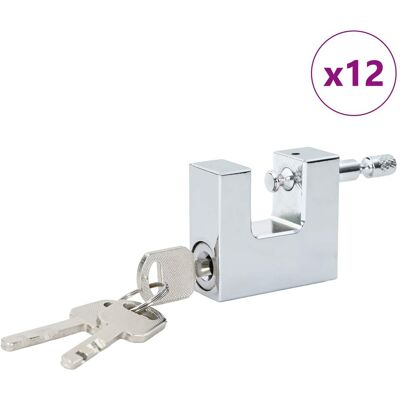 vidaXL Kłódka 12 pcs Srebrny 5 x 1,9 x 4,5 cm Żelazo vidaXL Kłódka 12 pcs Srebrny 5 x 1,9 x 4,5 cm Żelazo