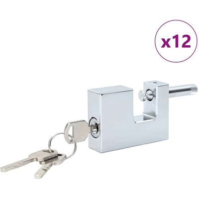 vidaXL Kłódka 12 pcs Srebrny 7 x 1,9 x 5 cm Żelazo vidaXL Kłódka 12 pcs Srebrny 7 x 1,9 x 5 cm Żelazo