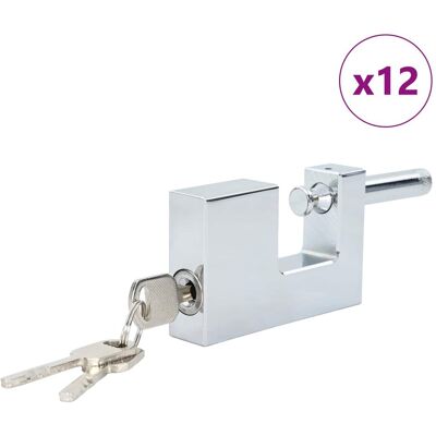 vidaXL Kłódka 12 pcs Srebrny 8,7 x 1,9 x 5,5 cm Żelazo vidaXL Kłódka 12 pcs Srebrny 8,7 x 1,9 x 5,5 cm Żelazo