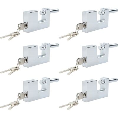 vidaXL Kłódka 6 pcs Srebrny 8,7 x 1,9 x 5,5 cm Żelazo vidaXL Kłódka 6 pcs Srebrny 8,7 x 1,9 x 5,5 cm Żelazo