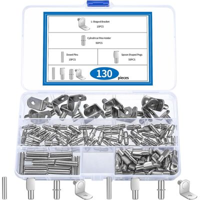 Inny producent 130 Szt. Wsporniki Do Półek 5 Mm 6 Mm, 4 Style, Srebrne, Stal Nierdzewna Inny producent 130 Szt. Wsporniki Do Półek 5 Mm 6 Mm, 4 Style, Srebrne, Stal Nierdzewna