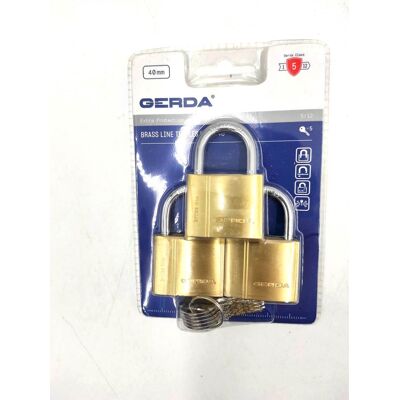Gerda Brass Line Kmz S40 Zestaw 3-Triples Kłódek Mosiężn Gerda Brass Line Kmz S40 Zestaw 3-Triples Kłódek Mosiężn