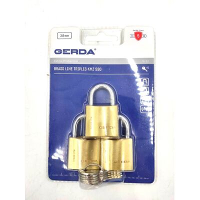 Zestaw 3-Triples Kłódek Mosiężnych Brass Line Kmz S30 Gerda Zestaw 3-Triples Kłódek Mosiężnych Brass Line Kmz S30 Gerda