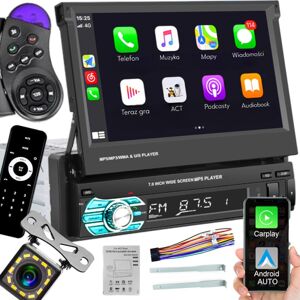 Trendteam Radio Samochodowe Odtwarzacz 1Din 7'' Bt Wysuwany Ekran Dotykowy Apple Carplay Android Auto Mirror Link Kamera Cofania
