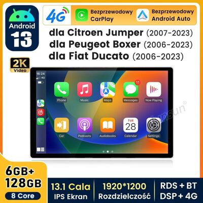 13.1' Radio Samochodowe Junsun Fiat Ducato Citroen Jumper Peugeot Boxer Android 13 Nawigacja Carplay Wifi 2-Din Gps Navi Wifi Rds Bt Dab+ Fm Kam 8-K.. 13.1' Radio Samochodowe Junsun Fiat Ducato Citroen Jumper Peugeot Boxer Android 13 Nawigacja Carplay Wifi 2-Din Gps Navi Wifi Rds Bt Dab+ Fm Kam 8-K..