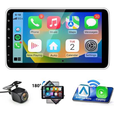 Junsun 2+64g 10” Android 13 360° Obrotowy Ekran Carplay Dab+ 1din Radio Samochodowe Gps Navi Wifi Bt Usb Fm Z Kamerą Junsun 2+64g 10” Android 13 360° Obrotowy Ekran Carplay Dab+ 1din Radio Samochodowe Gps Navi Wifi Bt Usb Fm Z Kamerą