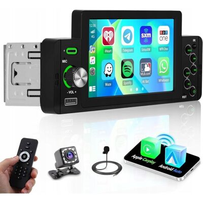 Inny producent Hikity Bezprzewodowe Radio 1 DIN z Carplay Android Auto i Kamerą Cofania 5' Inny producent Hikity Bezprzewodowe Radio 1 DIN z Carplay Android Auto i Kamerą Cofania 5'