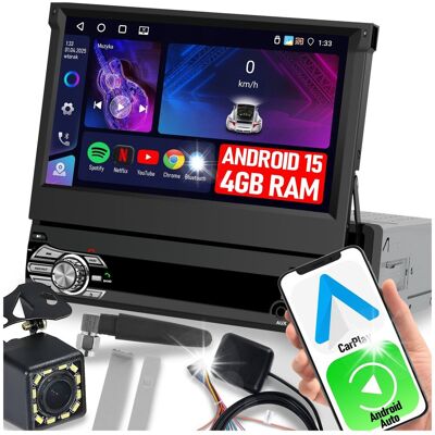 Inny producent RADIO SAMOCHODOWE 1 DIN 7'' CARPLAY ANDROID WIFI RDS WYSUWANY EKRAN 4GB RAM Inny producent RADIO SAMOCHODOWE 1 DIN 7'' CARPLAY ANDROID WIFI RDS WYSUWANY EKRAN 4GB RAM