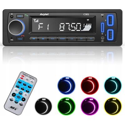 Inny producent Radio Samochodowe 1-Din Bluetooth 5.0 USB Czytnik Kart + Pilot Inny producent Radio Samochodowe 1-Din Bluetooth 5.0 USB Czytnik Kart + Pilot
