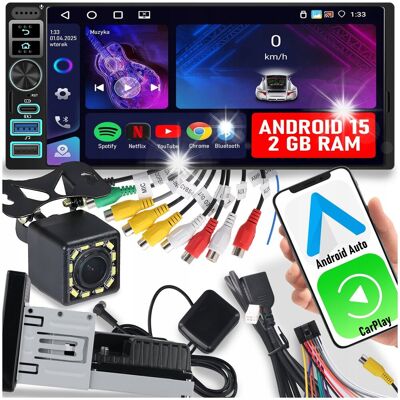Inny producent RADIO SAMOCHODOWE 1 DIN CARPLAY ANDROID 15 WIFI GPS 2GB RAM DOTYKOWE USB Inny producent RADIO SAMOCHODOWE 1 DIN CARPLAY ANDROID 15 WIFI GPS 2GB RAM DOTYKOWE USB