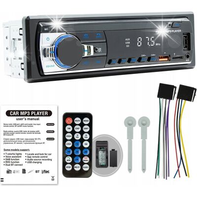 Inny producent Radio samochodowe 1DIN z Bluetooth USB SD AUX MP3 mikrofonem i pilotem Inny producent Radio samochodowe 1DIN z Bluetooth USB SD AUX MP3 mikrofonem i pilotem