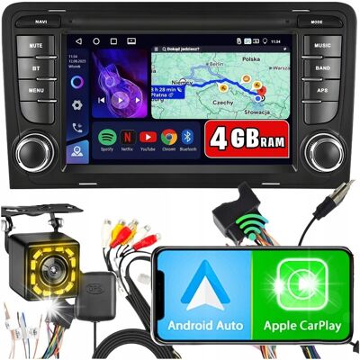 Inny producent RADIO SAMOCHODOWE 4GB do AUDI A3 8P GPS ANDROID CARPLAY WIFI USB NAWIGACJA Inny producent RADIO SAMOCHODOWE 4GB do AUDI A3 8P GPS ANDROID CARPLAY WIFI USB NAWIGACJA